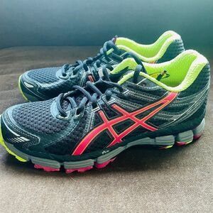 Asics Gel GT 2000 Running Trail Walking Women Shoe Sz 7 T2N6N Black Pink Lime